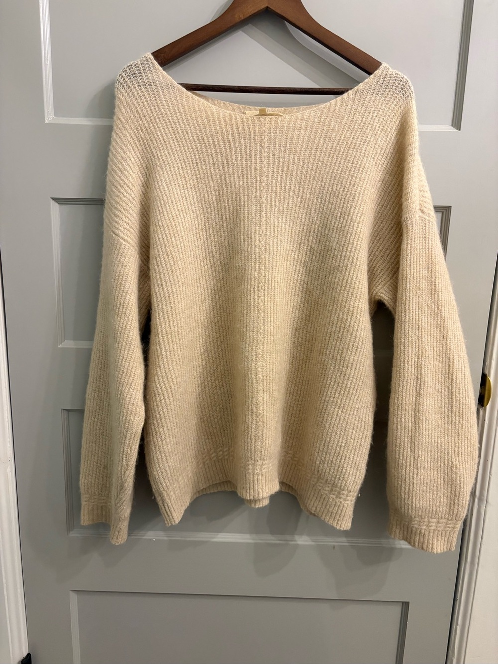 Sezane alpaca sweater oversized XL Cozy Crewneck Women’s Sweater in Cream